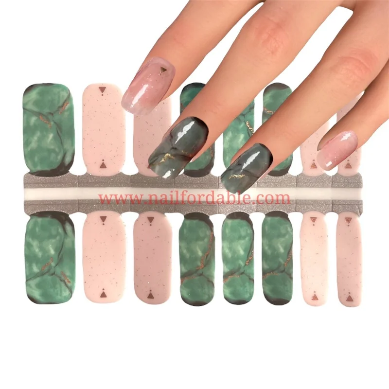 nail repair for nail discoloration fixes-Green Marble