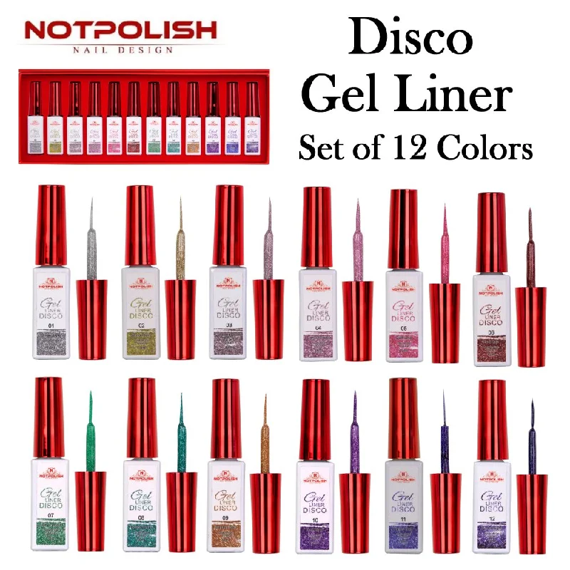 nail polish barrel pitcher-NotPolish Gel Liner Kit, Disco (12 colors)