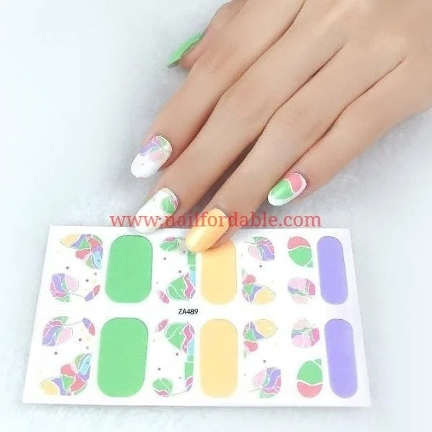 nail repair with lemon oil-Colorful leaves