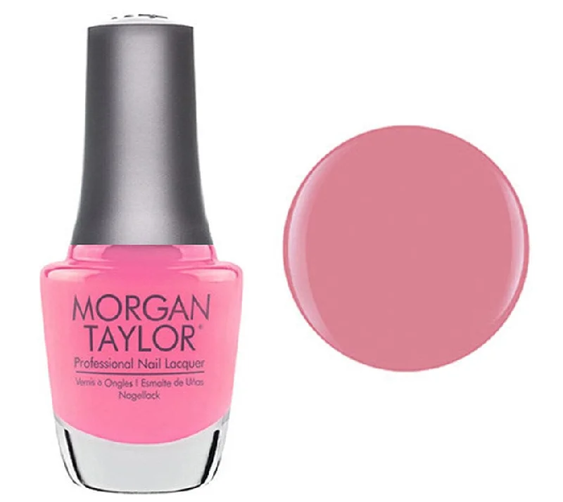 nail polish screw lathe-Morgan Taylor Lacquer Nail Polish - Make You Blink Pink - Light Pink Neon Creme - 15ML