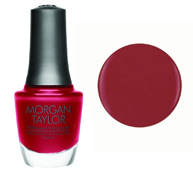 nail polish trunk ridge-Morgan Taylor Lacquer Nail Polish - Ruby Two-Shoes - Hot Red W/ Subtle Frost - 15ML