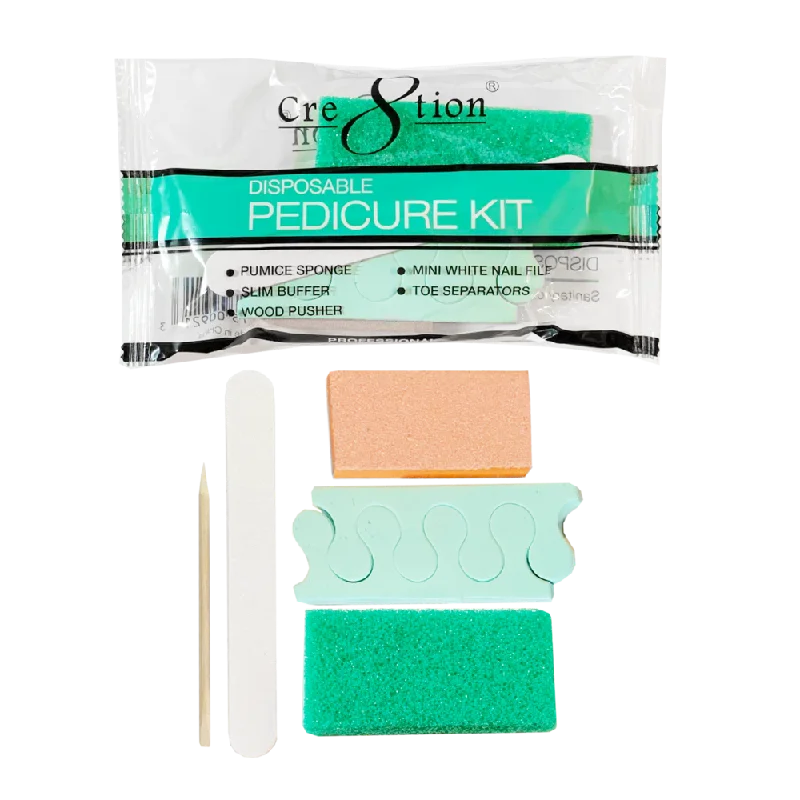 nail repair for nail repair growth secrets-Cre8tion Disposable Pedicure Kit B: 1 Pumice Sponge, 1 Mini White Nail File, 1 Slim Buffer, 1 Wood Pusher And 1 Pair Of Toe Separators (200 kits/case, 66 cases/pallet)