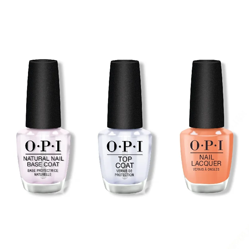 nail polish aquifer drain-OPI - Nail Lacquer Combo - Base, Top & Apricot AF