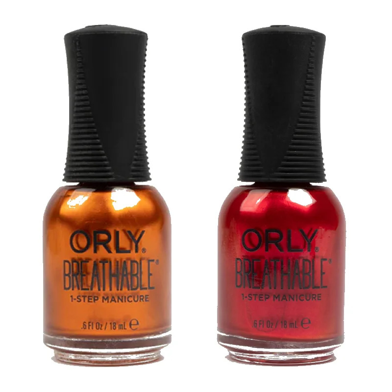 nail polish gulp lemon-Orly Nail Lacquer Breathable - Light My (Camp)Fire & Cran-Barely Believe It