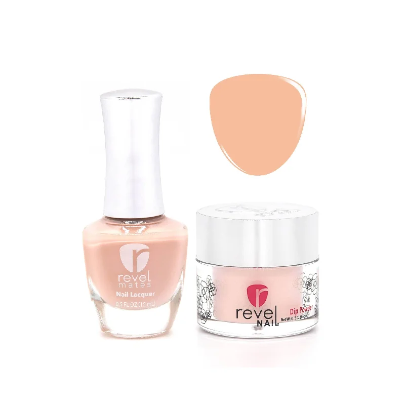 nail repair with spearmint oil-D35 Jennifer Peach Crème Nail Polish + Dip Powder Set