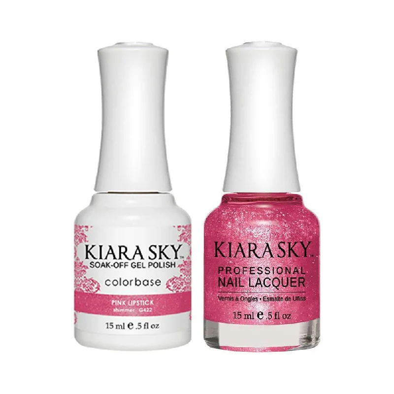 nail polish flue smoke-Kiara Sky Gel Nail Polish Duo - 422 Pink Lipstick