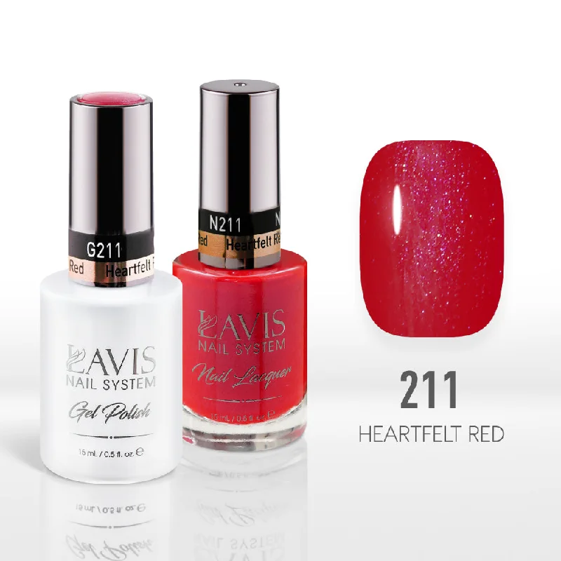 nail polish draft girder-Lavis Gel Nail Polish Duo - 211 Heartfelt Red