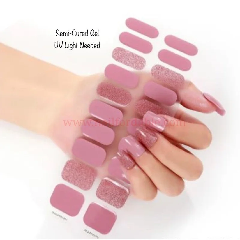 nail repair for nail repair thickness solutions-Elegant Pink- Semi-Cured Gel Wraps (UV)