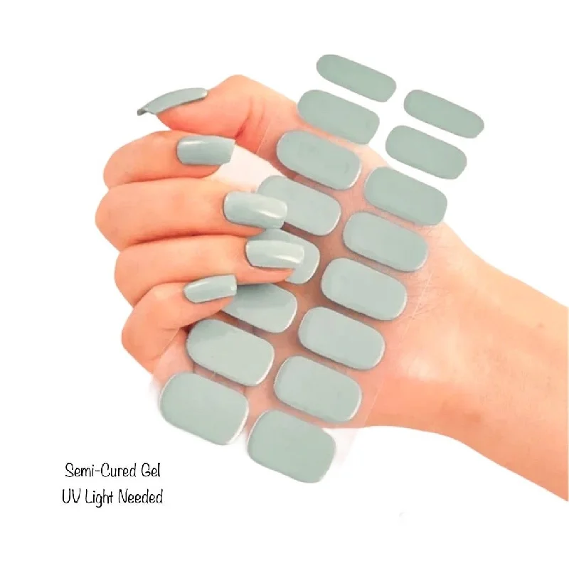 nail repair with frangipani oil-Mint Green- Semi-Cured Gel Wraps (UV)