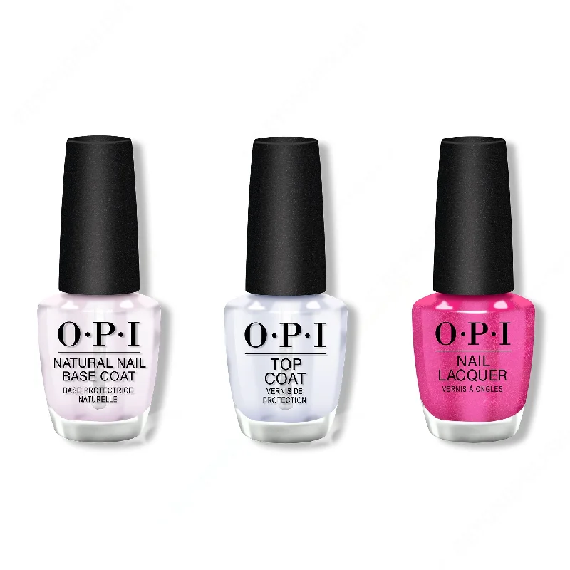 nail polish harvest berry-OPI - Nail Lacquer Combo - Base, Top & Pink, Bling, and Be Merry