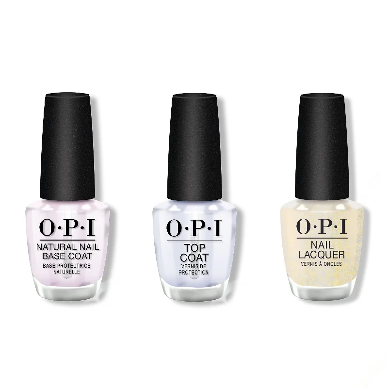 nail polish eddy pump-OPI - Nail Lacquer Combo - Base, Top & Gliterally Shimmer