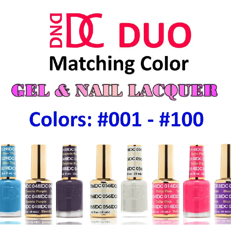 nail polish puddle waterfall-DND DC (001-100) Gel Polish & Nail Lacquer Duos