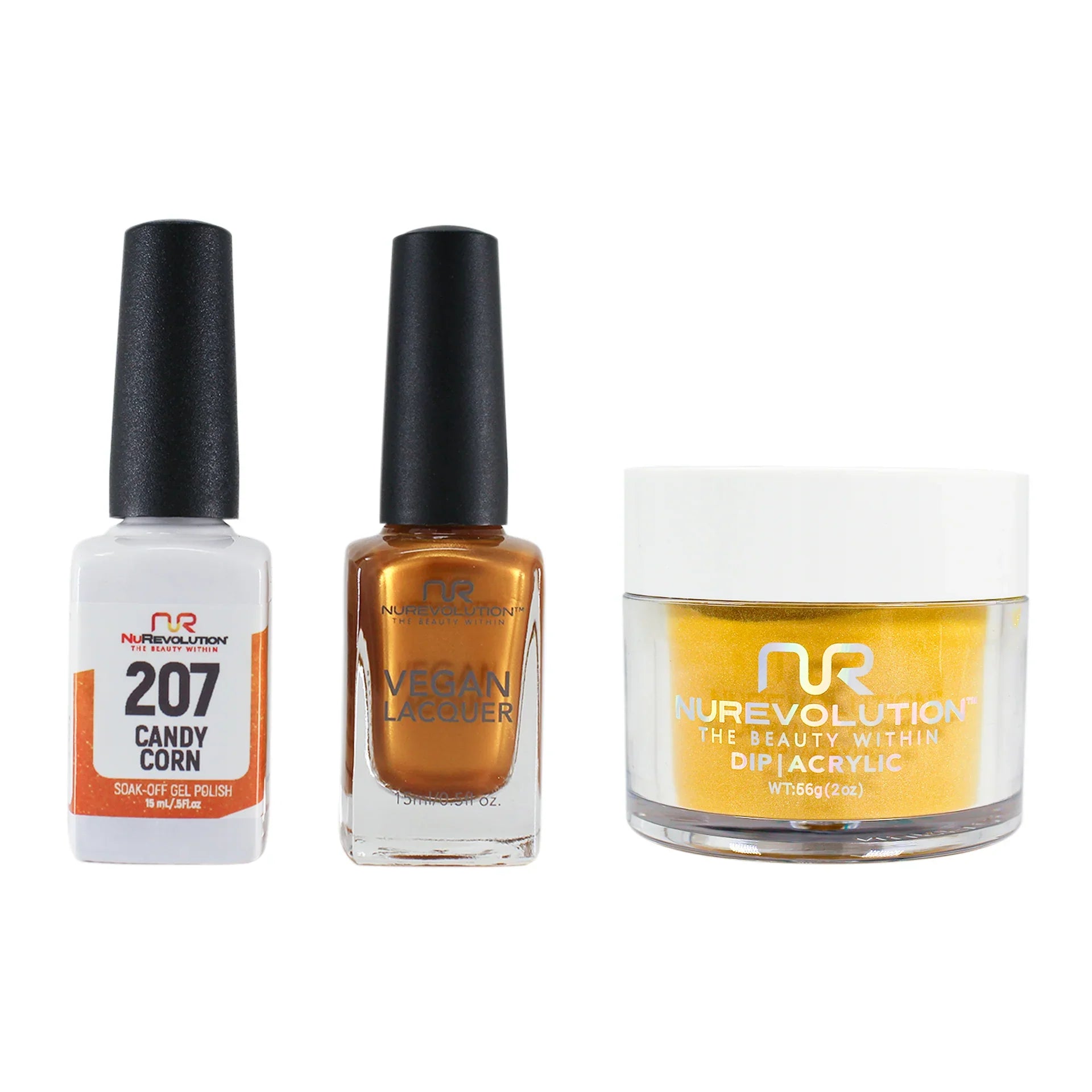 nail polish turret candelabra-NuRevolution Trio set 207 Candy Corn