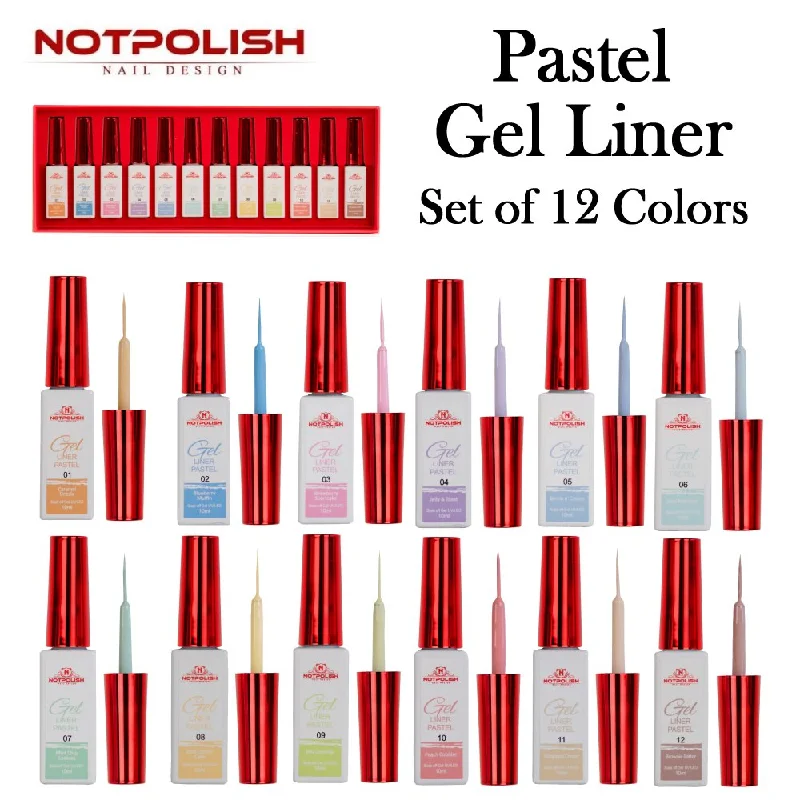 nail polish gutter bowl-NotPolish Gel Liner Kit, Pastel (12 colors)