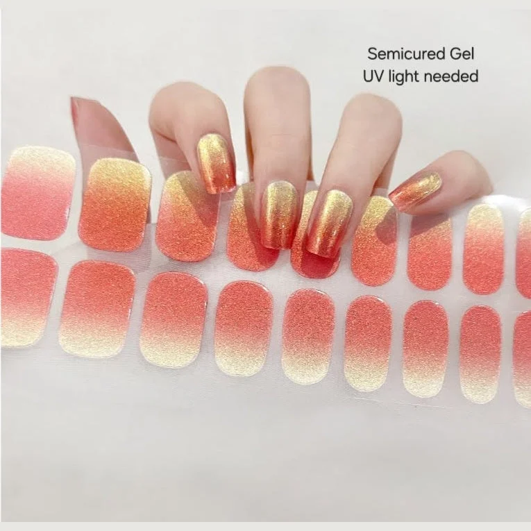 nail repair with brunonii oil-Hot Gradient - Semi-Cured Gel Wraps (UV)