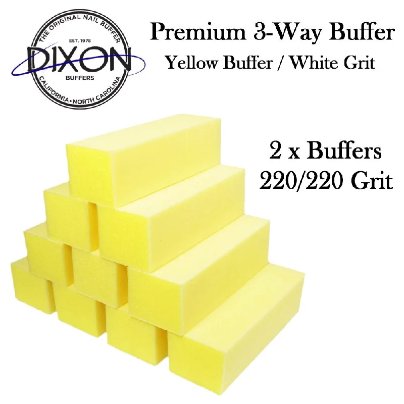 nail repair for nail repair flexibility solutions-Dixon 3 Way Buffer - Yellow with White Grit (220/220)