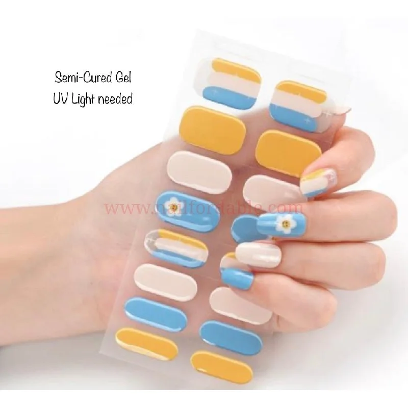 nail repair with carrot seed oil-A Flower for you - Semi-Cured Gel Wraps (UV)