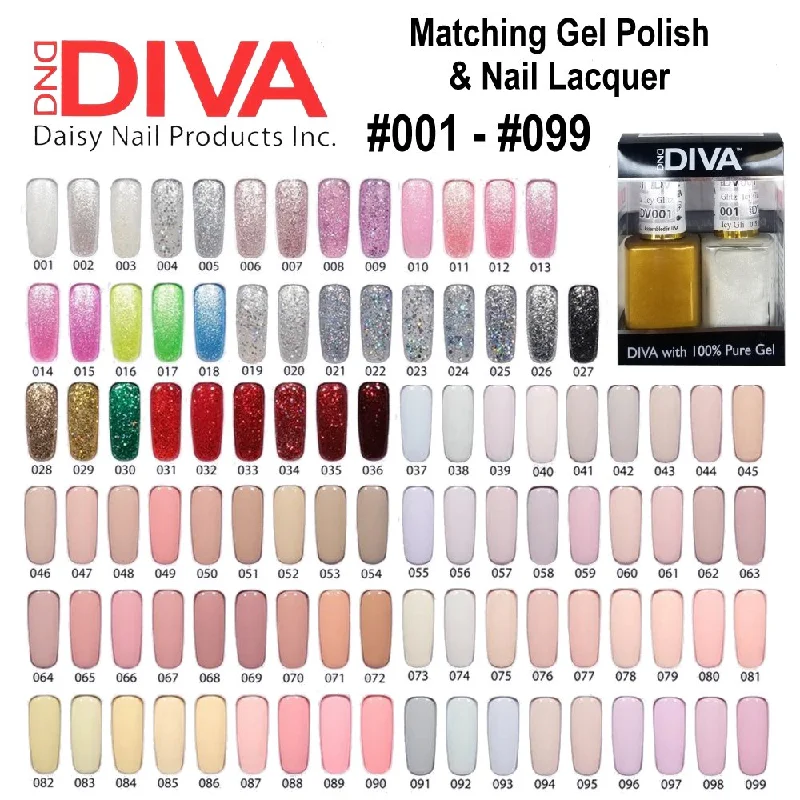 nail polish cascade aquifer-DND DIVA Duo Matching Gel Polish & Nail Lacquer (#001 - #099)