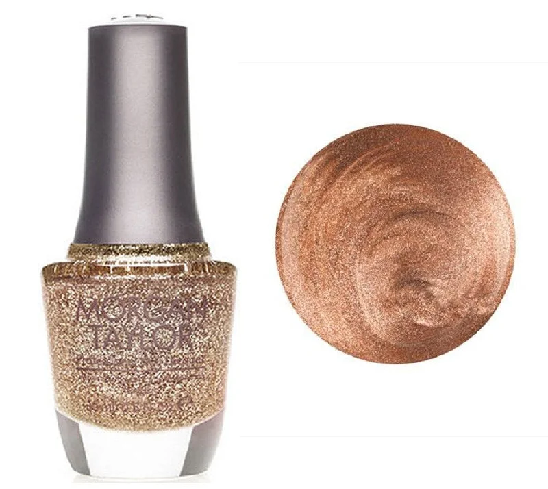 nail polish hammer drill-Morgan Taylor Lacquer Nail Polish - Bronzed Rose Gold Glitter - 15ML