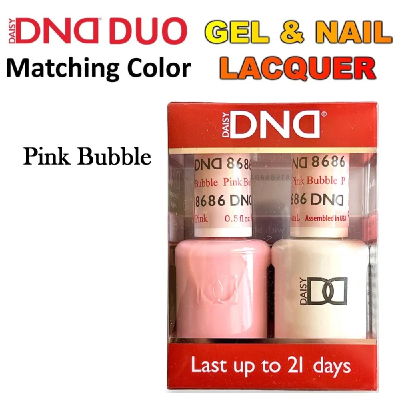 nail polish tide river-DND (8686) Gel Polish & Nail Lacquer Duo "Pink Bubble"