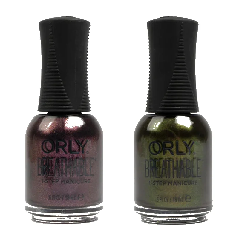 nail polish cocktail cherry-Orly Nail Lacquer Breathable - I'll Misty You & Faux Fir