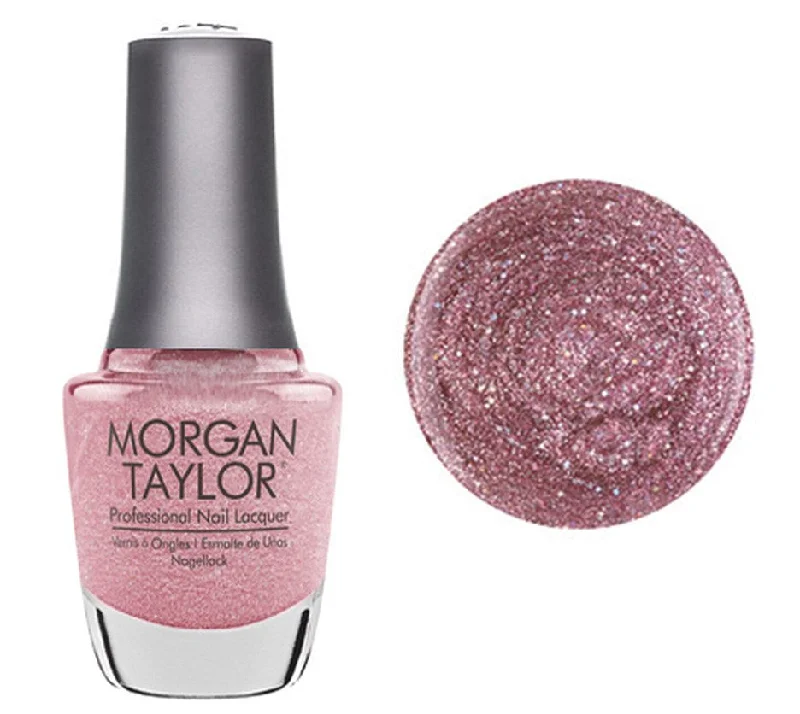 nail polish loft lawn-Morgan Taylor Lacquer Nail Polish - June Bride - Holographic Pink Glitter - 15ML