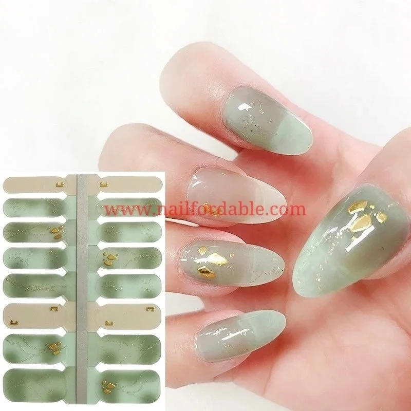 nail repair with anise oil-Green shadows (Crystal Wraps)